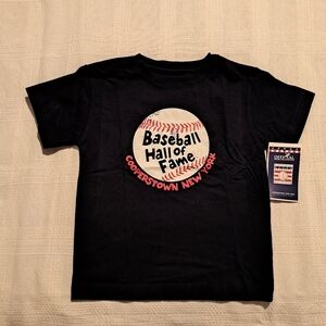 Baseball Hall of Fame boys 3T navy shirt. New